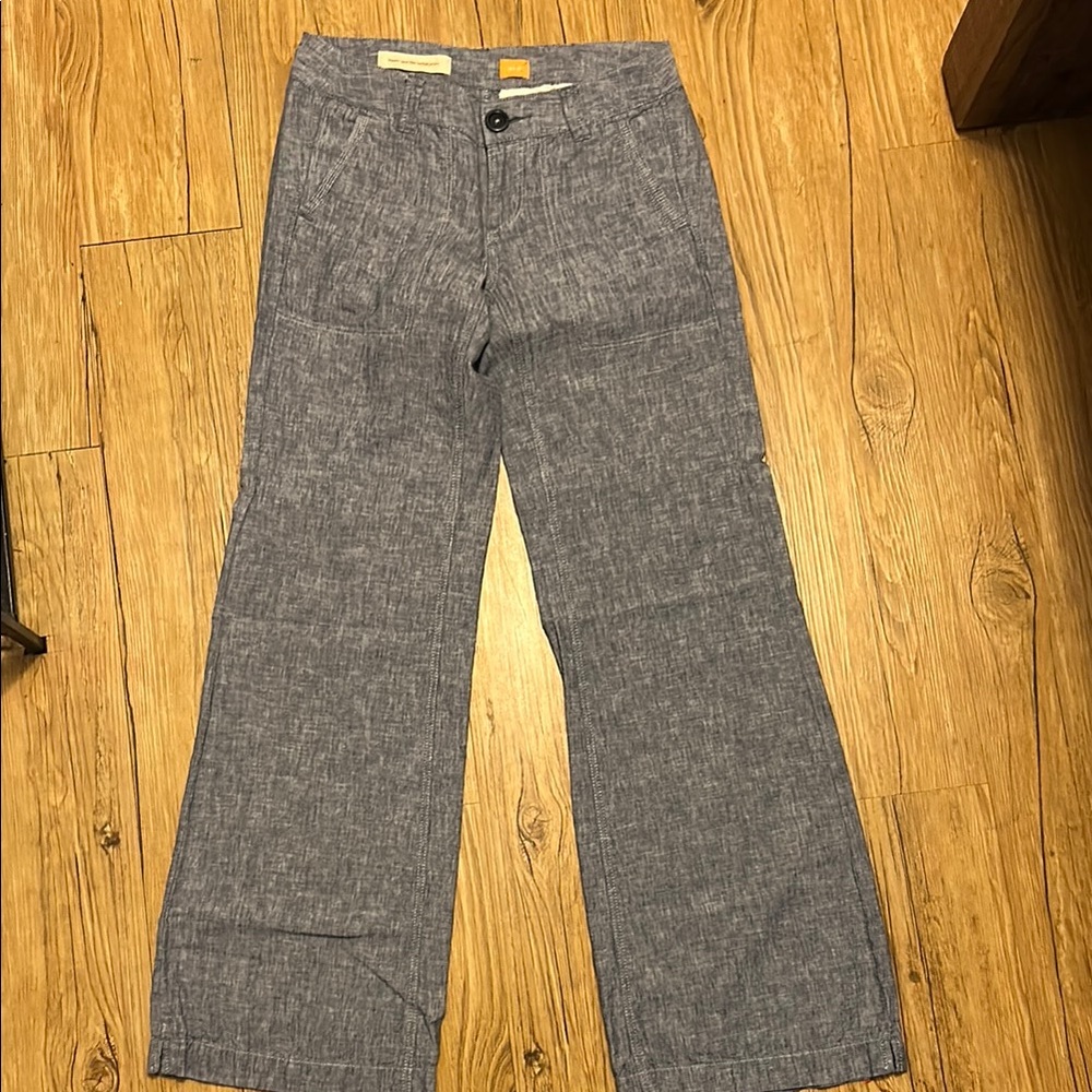 Pilcro and the Letterpress blue linen pants size 0